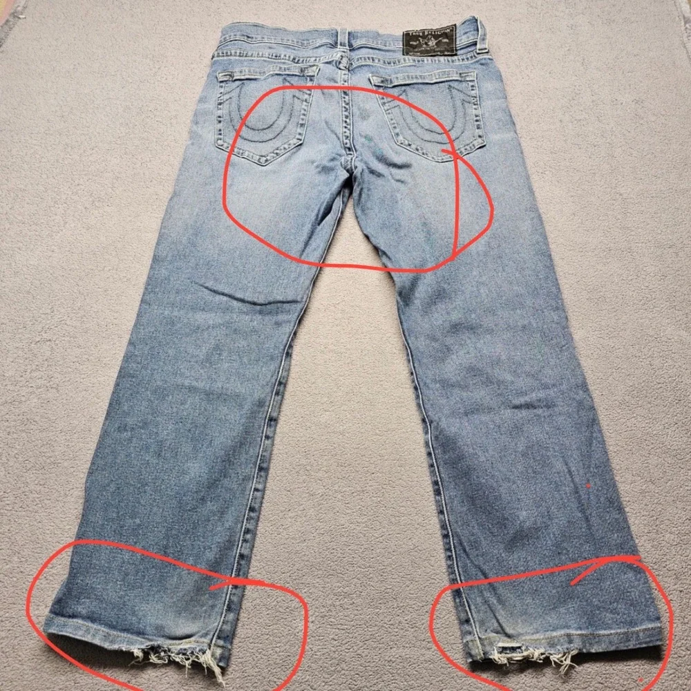 True Religion Rocco Relaxed Skinny Mens Size 34 Blue Jeans Stretch Denim Casual
